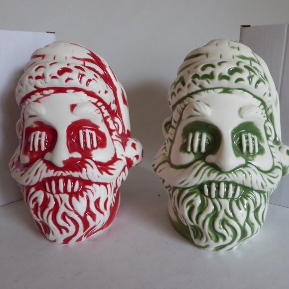 Lost Temple Traders Other - NEW 2020 LOST TEMPLE TRADERS SHRUNKEN SANTA CLAUS HEAD CERAMIC TIKI MUG SET